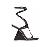 Ankle Strap Wedged Heel Sandals