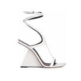 Ankle Strap Wedged Heel Sandals