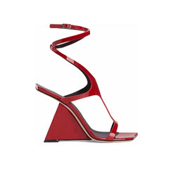 Ankle Strap Wedged Heel Sandals