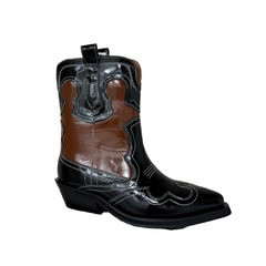Leather Western Cowboy Ankle Boots