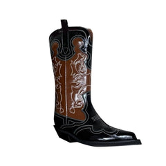 Leather Western Cowboy Knee High Boots