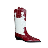 Leather Western Cowboy Knee High Boots