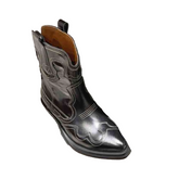 Leather Western Cowboy Ankle Boots