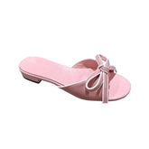 Bow Flat Slippers Slides