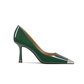 Metal-Plated Kitten Heel Pumps - 8cm