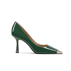 Metal-Plated Kitten Heel Pumps - 8cm