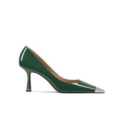 Metal-Plated Kitten Heel Pumps - 6cm