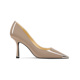 Metal-Plated Kitten Heel Pumps - 10cm