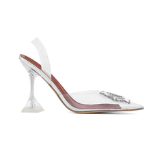 Diamante Transparent PVC High Heel Naked Sandals -