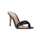 Leather Mid Heel Mules Sandals