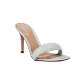 Leather Mid Heel Mules Sandals