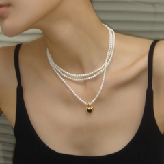Heart Detailed Pearl Necklace