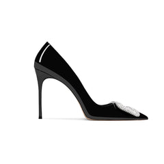 Diamante Buckled Mid Heel Pumps - 8cm