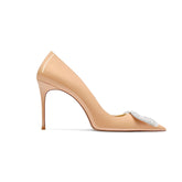 Diamante Buckled Mid Heel Pumps - 6cm