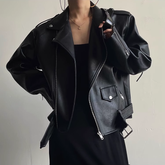 Lapel Leather Jacket