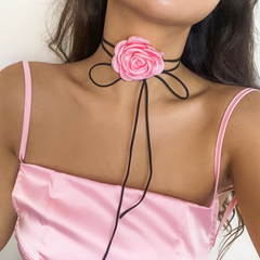 Flower Lace Up Choker