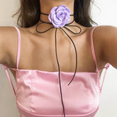 Flower Lace Up Choker