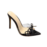 Bow PVC Mules Sandals