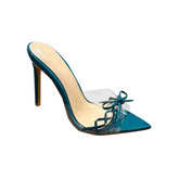 Bow PVC Mules Sandals