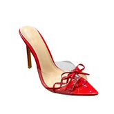 Bow PVC Mules Sandals