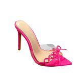 Bow PVC Mules Sandals
