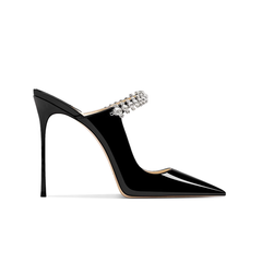 Diamante High Heel Mules Sandals - 10cm