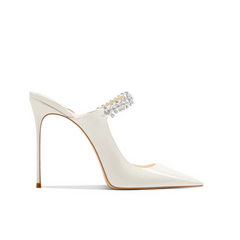 Diamante High Heel Mules Sandals - 10cm