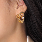 Diamante Heart Earrings - Pair