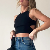 Cut Out Cropped Tank Top