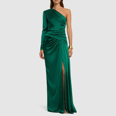 One-Shoulder Slip Evening Dress Gown