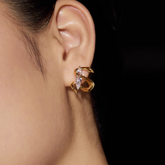 Diamante Snake Earrings - Pair