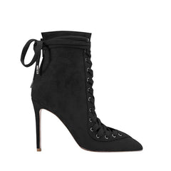 Lace Up Stiletto Heel Ankle Boots