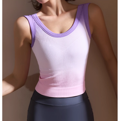 Yoga Pilates Gradient Color Fitted Sports Bra