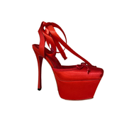 Lace Up High Heel Platform Sandals