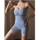 Yoga Pilates Striped Fitted Bodysuit Activewear