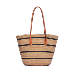 Striped Espadrilles Bucket Bag
