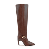 Metal Embellished Knee High Boots