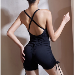 Yoga Pilates Back Cross Fitted Playsuit