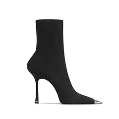 Metal-Plated Ankle Boots - 8cm