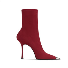 Metal-Plated Ankle Boots - 8cm