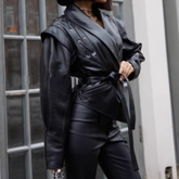 Lace Up Leather Jacket