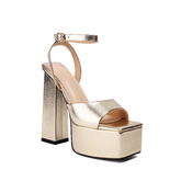 Ankle Strap Block Heel Platform Sandals