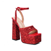 Ankle Strap Block Heel Platform Sandals