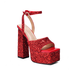 Ankle Strap Block Heel Platform Sandals