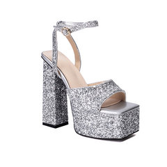 Ankle Strap Block Heel Platform Sandals