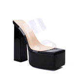 PVC Platform Mules Sandals