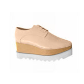 Lace Up Leather Oxford Platform Sneakers