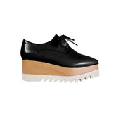 Lace Up Patent Leather Oxford Platform Sneakers