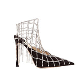 Diamante Fringed High Heel Sandals - 9cm