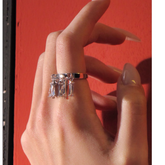 Diamante Fringed Ring